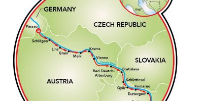 Passau-Wien-Fahrrad-Karte