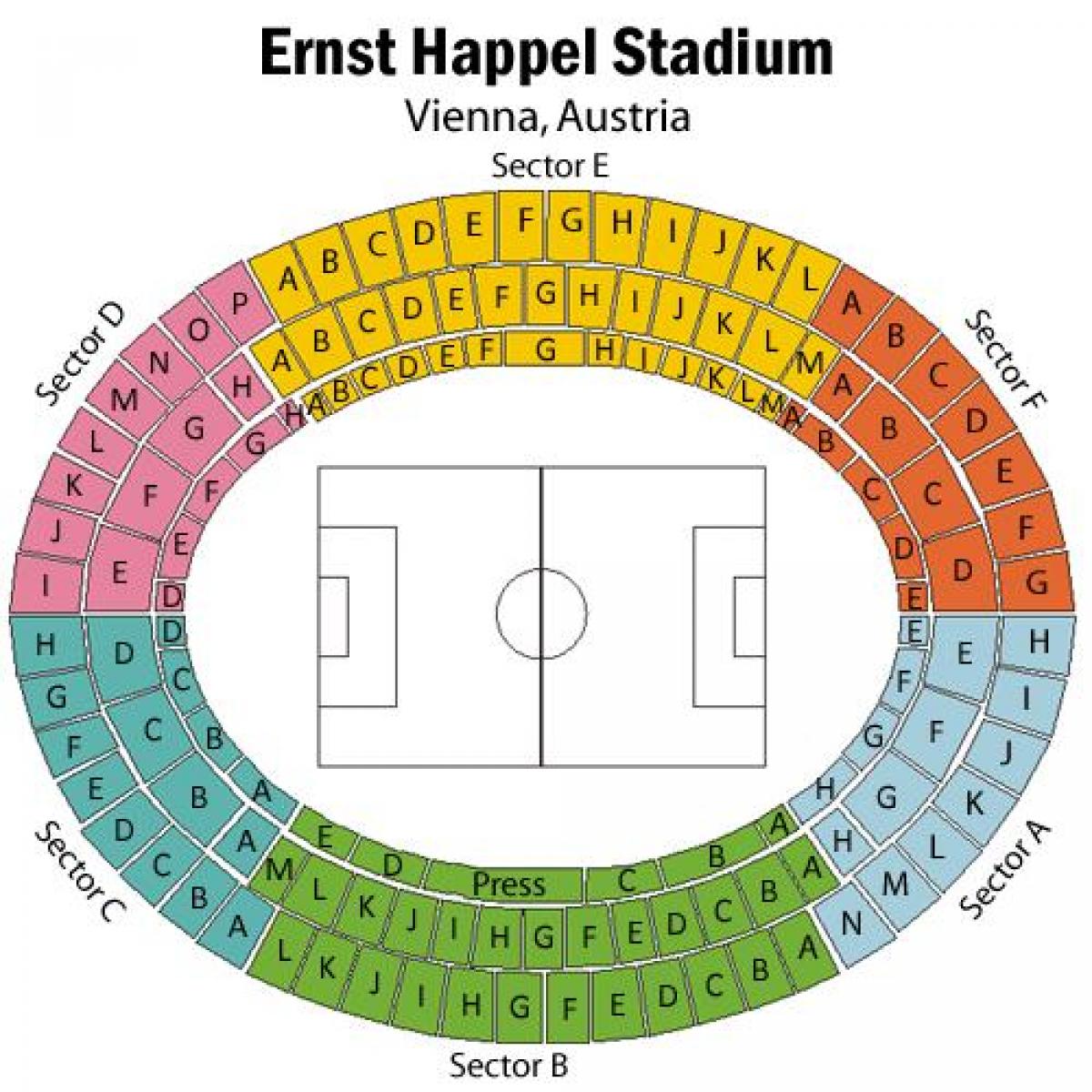 Karte des ernst-happel-Stadion
