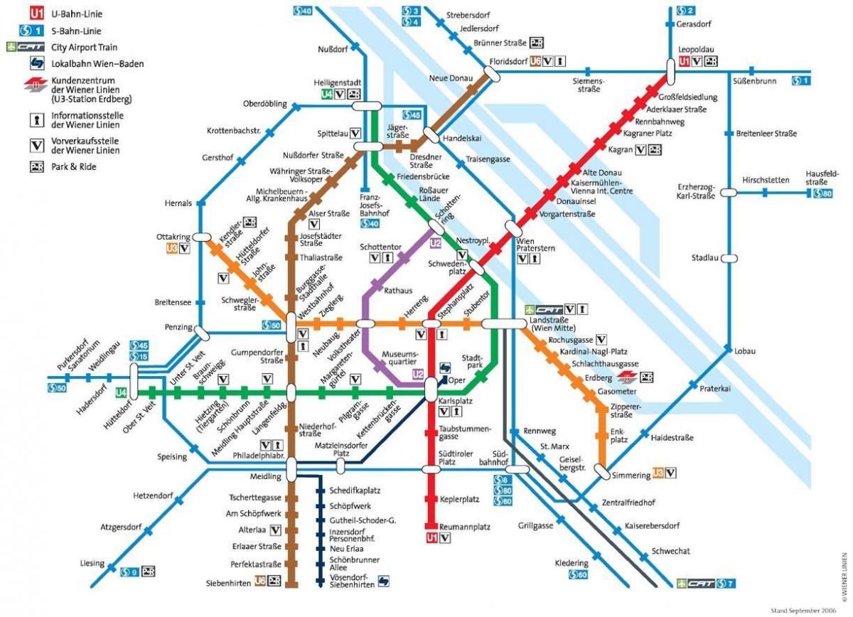 Wien U-Bahn-Karte in voller Größe