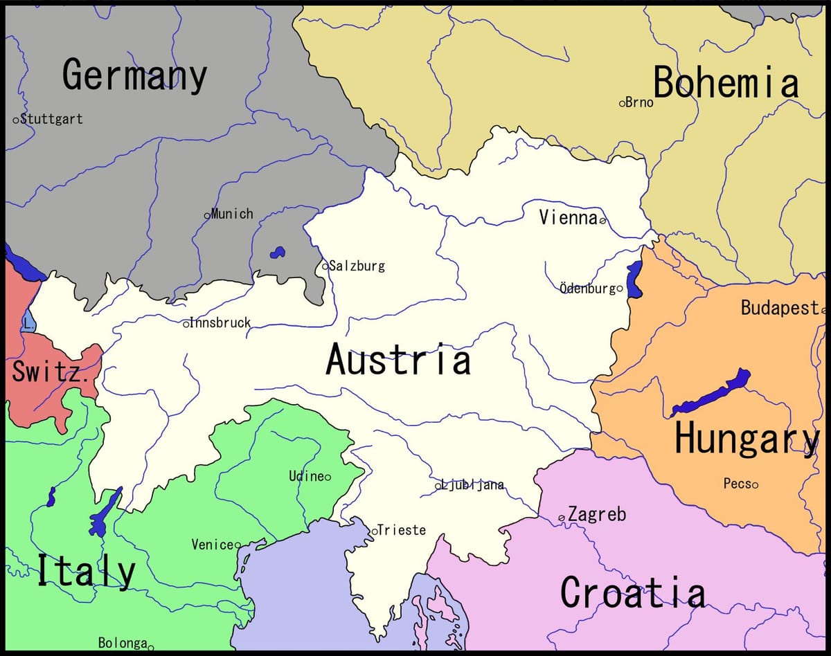 Karte von Wien und Umgebung