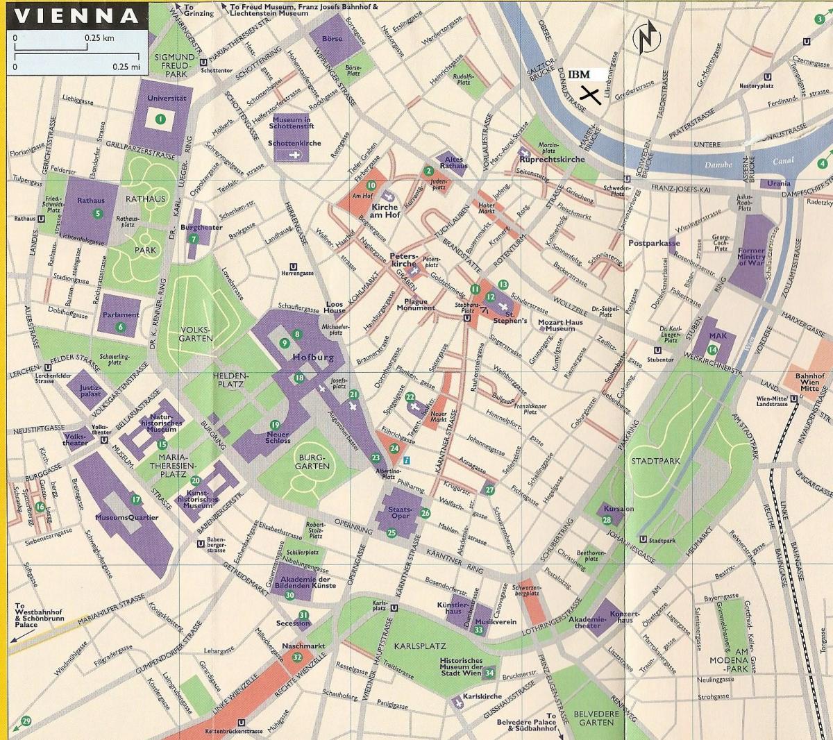 Karte von Kaufhäuser in Wien 