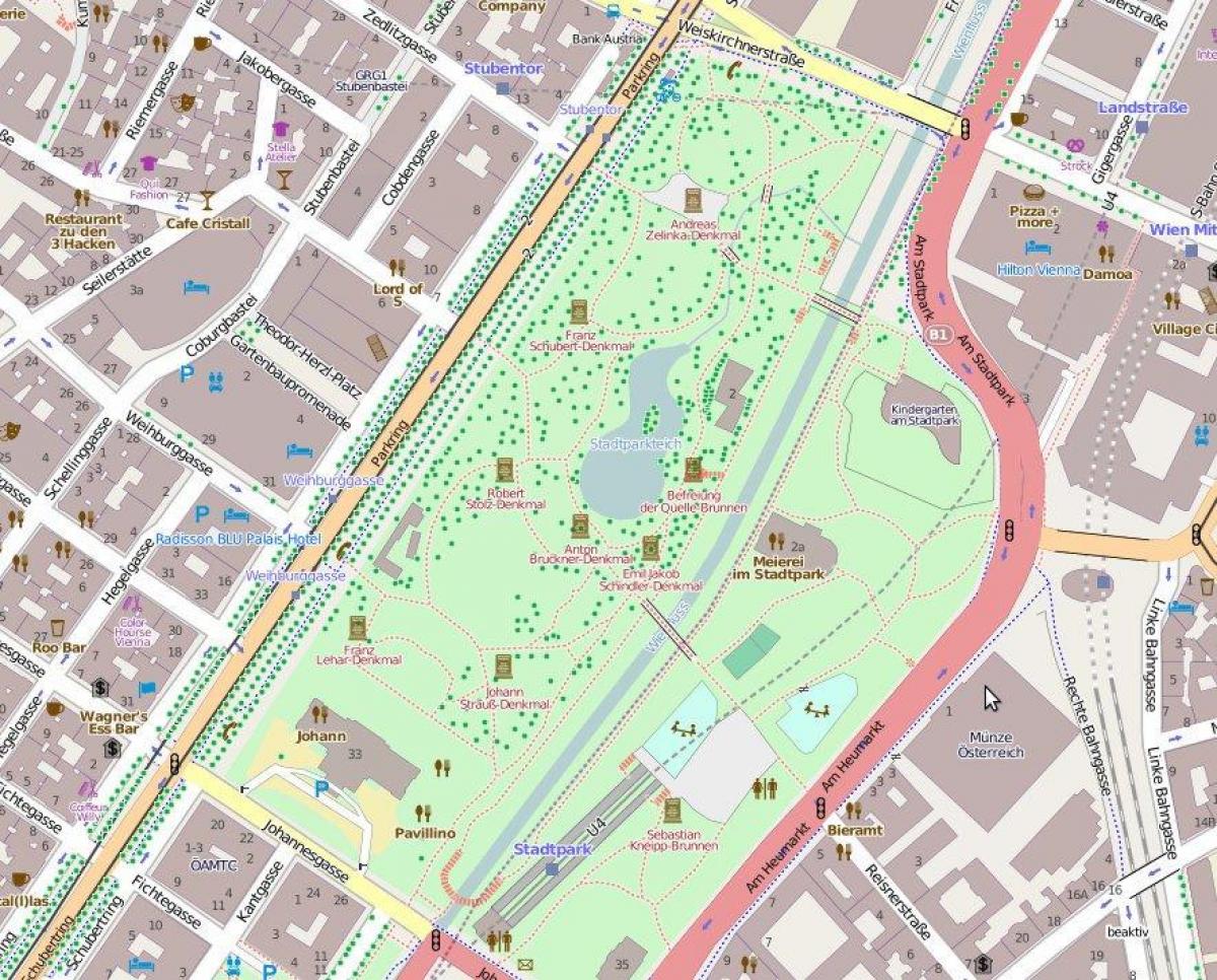 Karte der stadtpark Wien