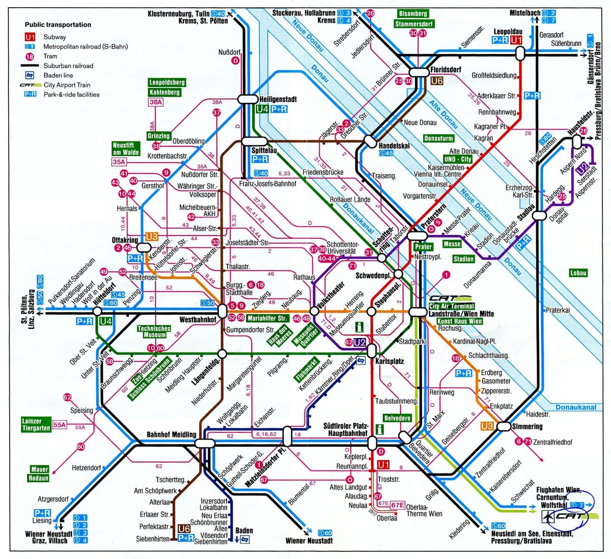 Karte von Wien, österreich, Zug