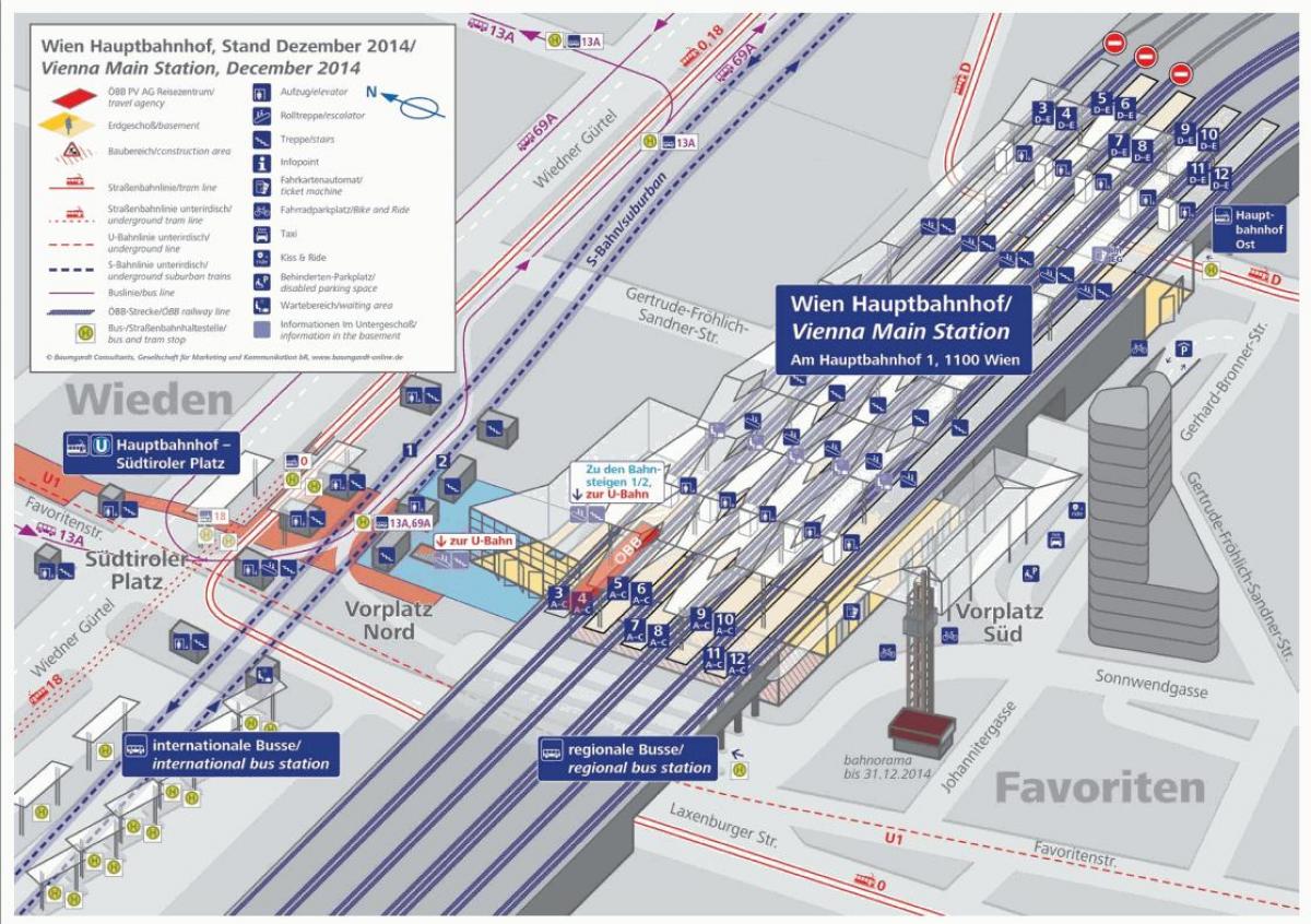 Karte von Wien hbf-Plattform
