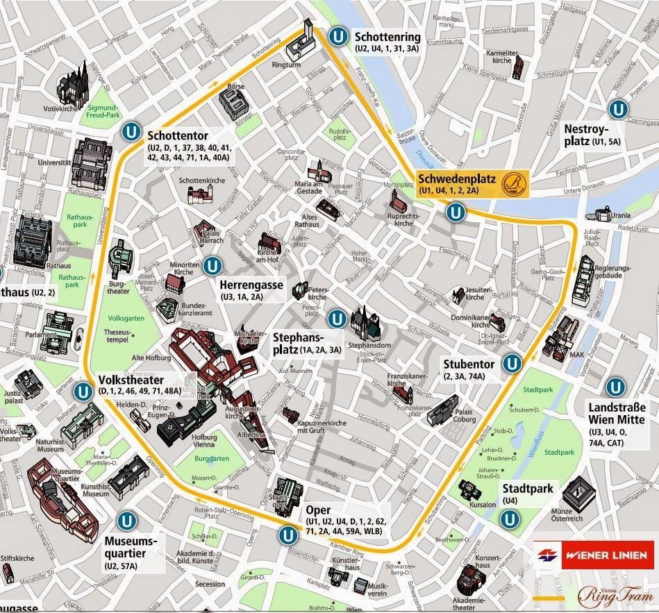 Wien Straßenbahn-map-Jahr 2016