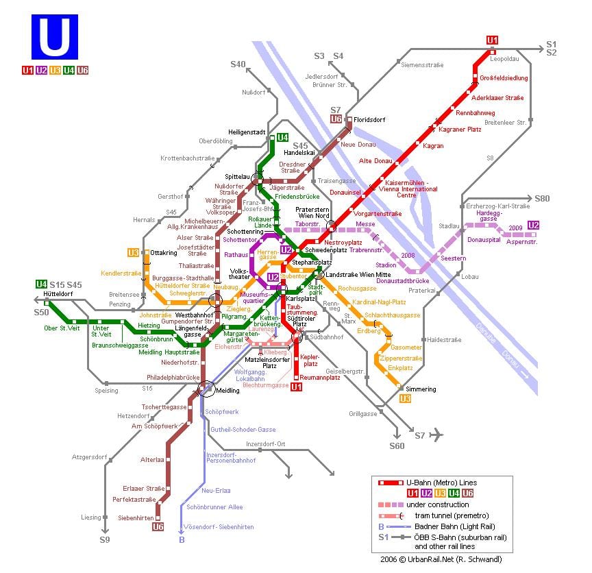 Karte von Wien Straßenbahn