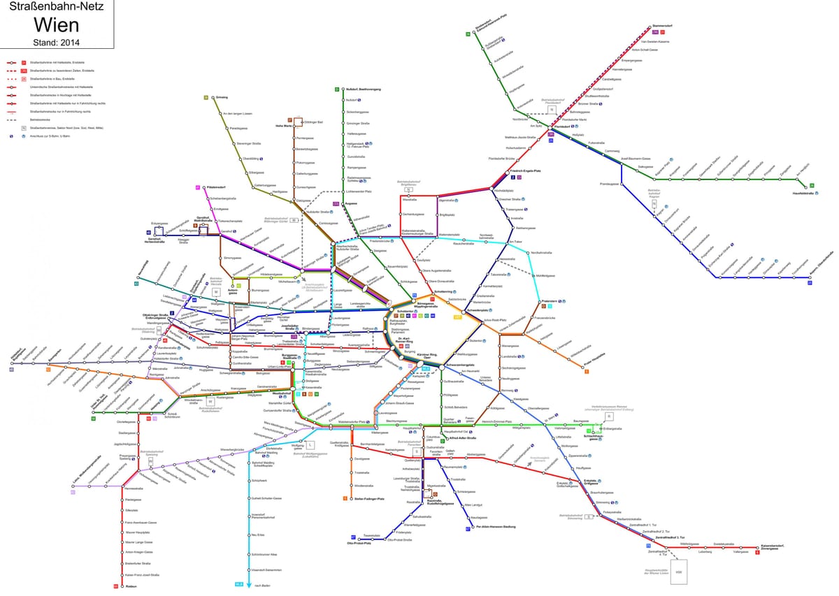 Wien Straßenbahn Linie d anzeigen