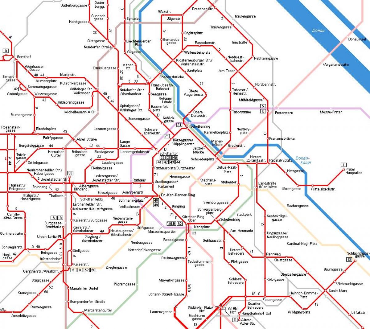 Wien Straßenbahn-map