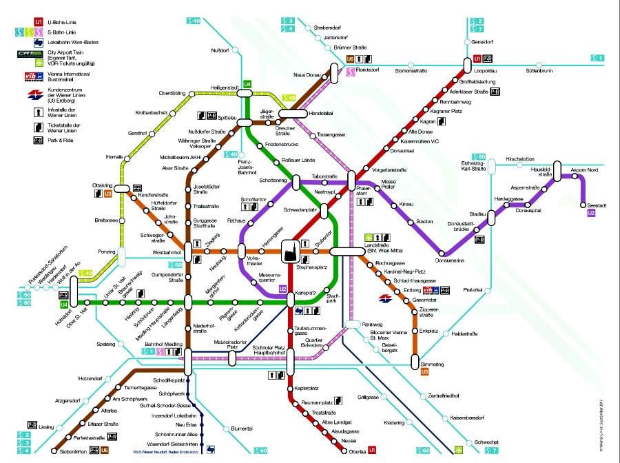 Wien U-Bahn-station Karte