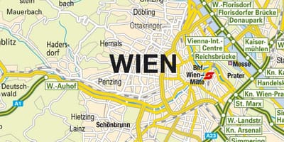 Die Karte zeigt die Wiener